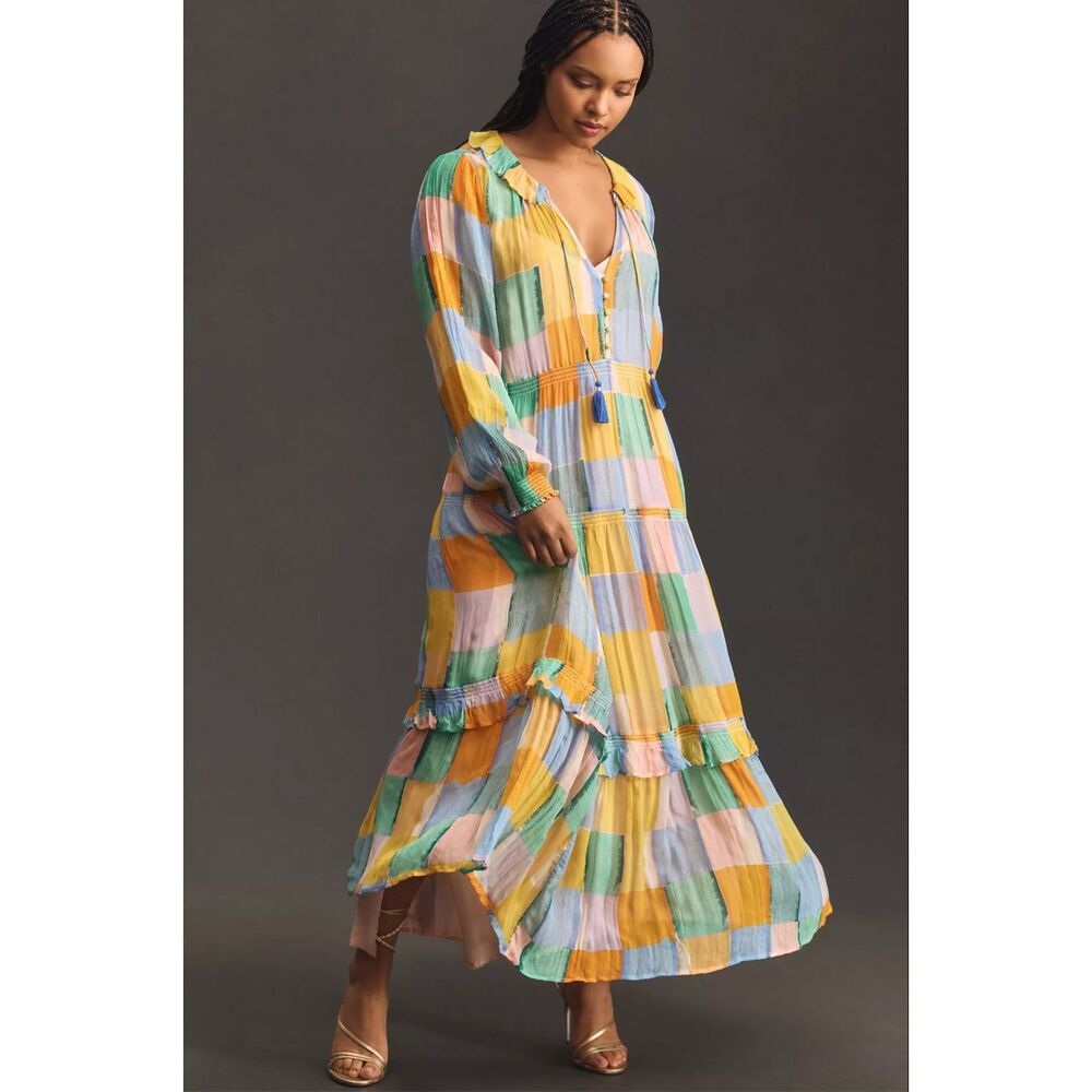 Anthropologie The Marais Printed Chiffon Maxi Dress - Picture 2 of 6